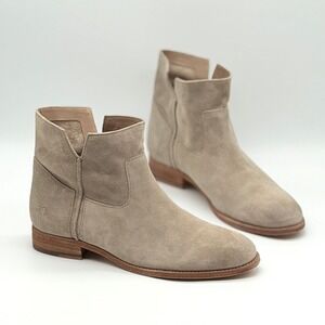 FRYE Melissa Slouch Boots Women 8.5 Beige Milkshake Suede Ankle Casual Boho NEW